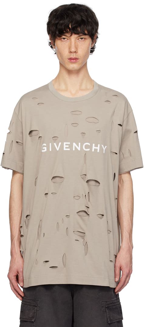 Givenchy: Taupe Destroyed T